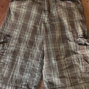 Analog brand plaid cargo shorts